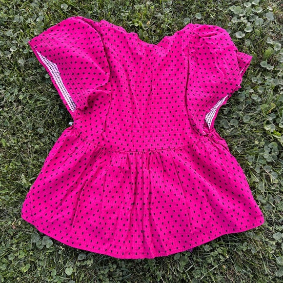 Knox Rose Top Flutter Short Sleeve Blouse Baby Doll Polka Dot - Picture 5 of 5